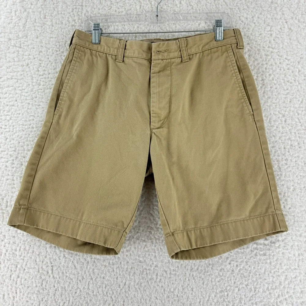 J. Crew Gramercy‎ Khaki Chino Shorts Mens Flat Front Casual Summer Size 31